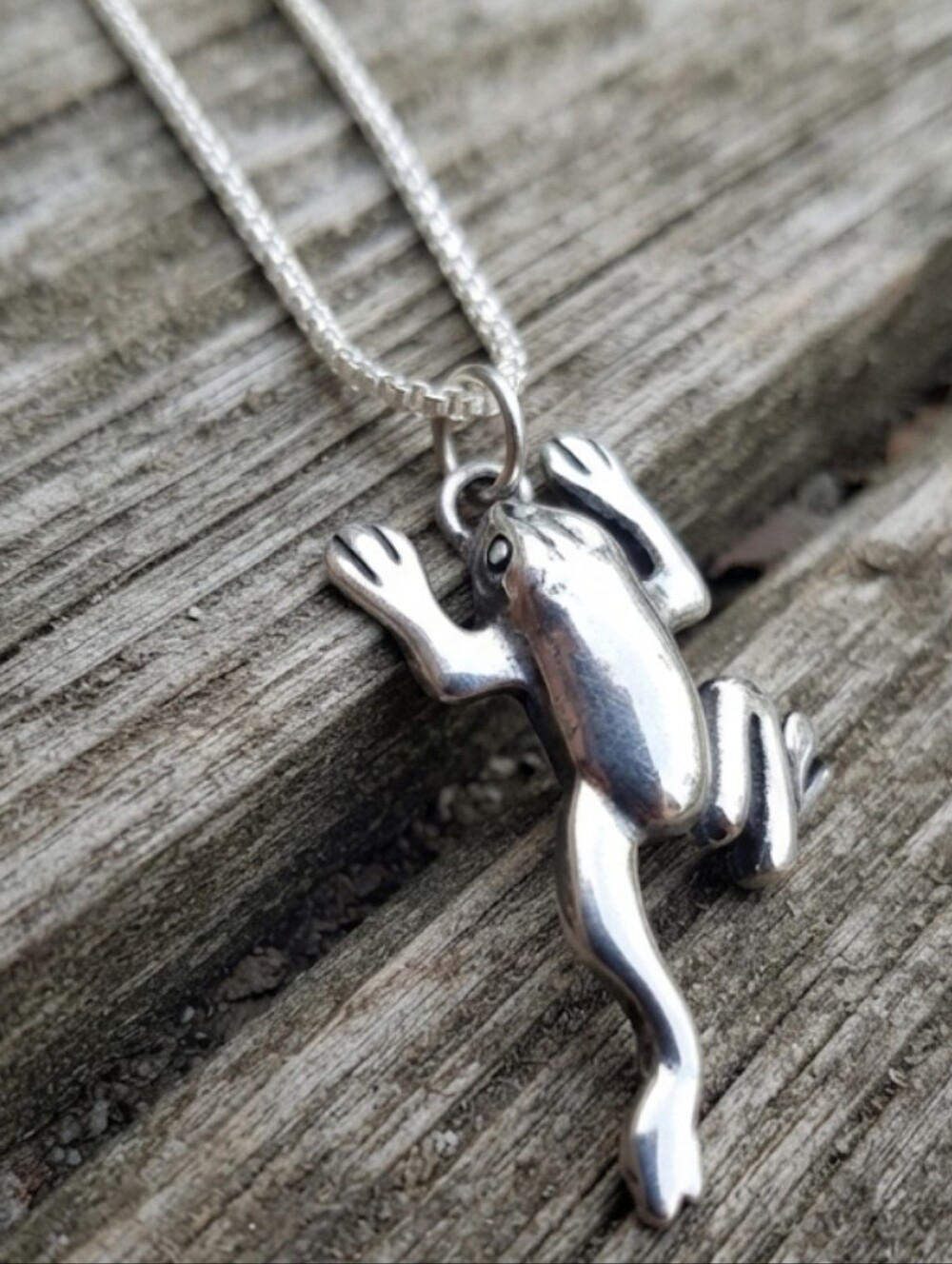Sterling Silver Frog NECKLACE